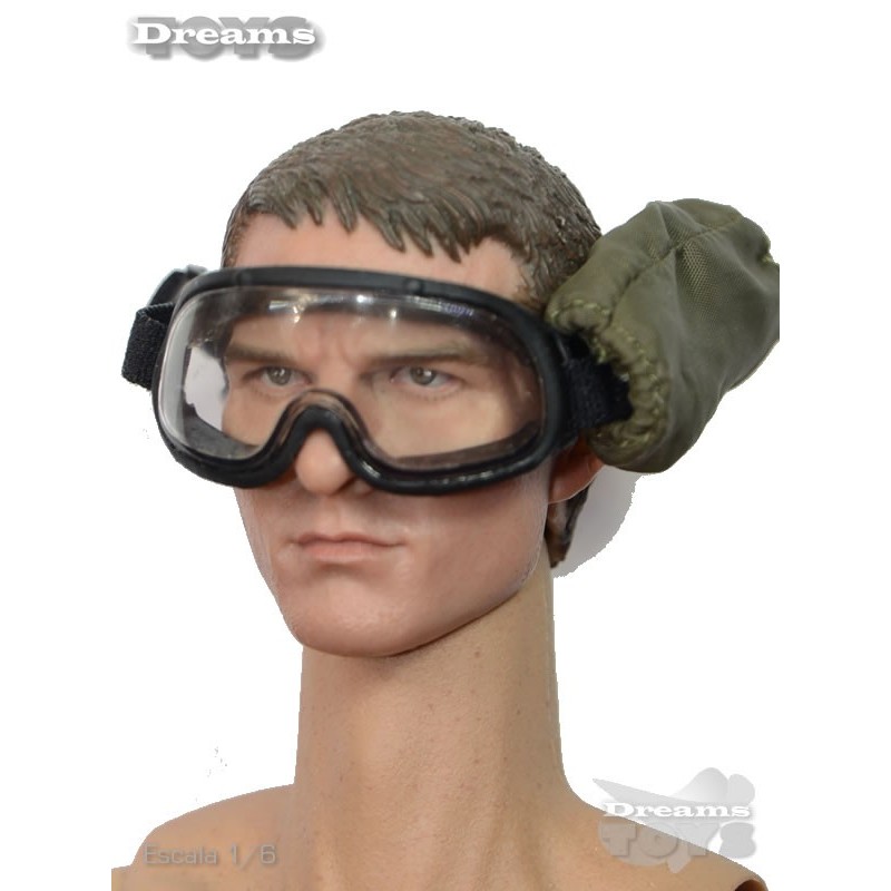 1/6 Goggles negros c/ cubierta Dam Toys