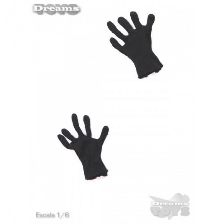 1/6 Par de Guantes negros tela Dam Toys