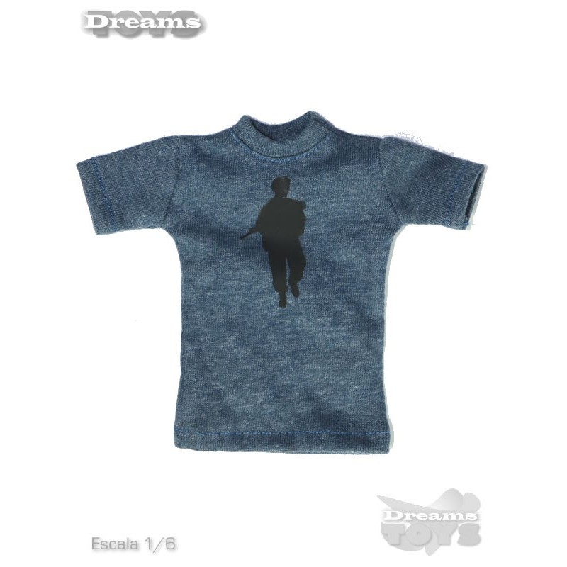 1/6 Playera Azul Jaspe con Estampado Ant Nest
