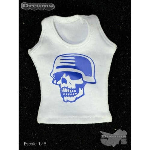 1/6 Playera Tirantes Blanca con Estampado Ant Nest1/6 Playera Tirantes Blanca con Estampado Ant Nest