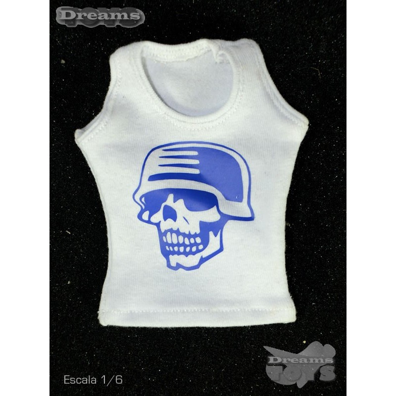 1/6 Playera Tirantes Blanca con Estampado Ant Nest1/6 Playera Tirantes Blanca con Estampado Ant Nest