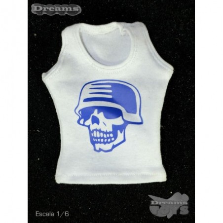 1/6 Playera Tirantes Blanca con Estampado Ant Nest1/6 Playera Tirantes Blanca con Estampado Ant Nest
