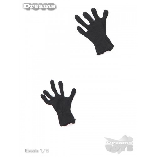 1/6 Par de Guantes negros tela Dam Toys
