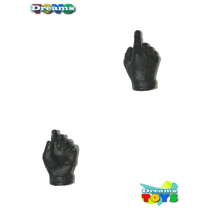 1/6 Par de guantes negros plasticos Minitimes