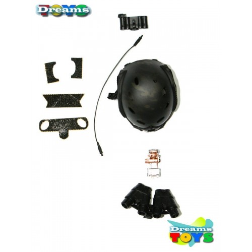 1/6 Casco FAST negro c/ GPNVG-18 ANVIS Minitimes