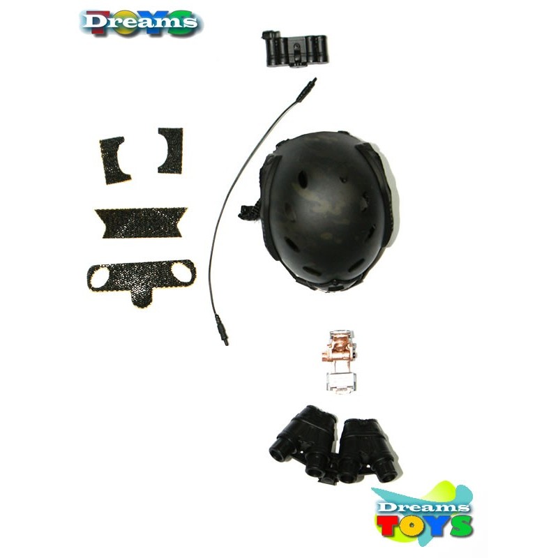 1/6 Casco FAST negro c/ GPNVG-18 ANVIS Minitimes