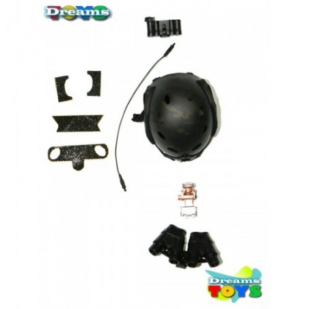 1/6 Casco FAST negro c/ GPNVG-18 ANVIS Minitimes