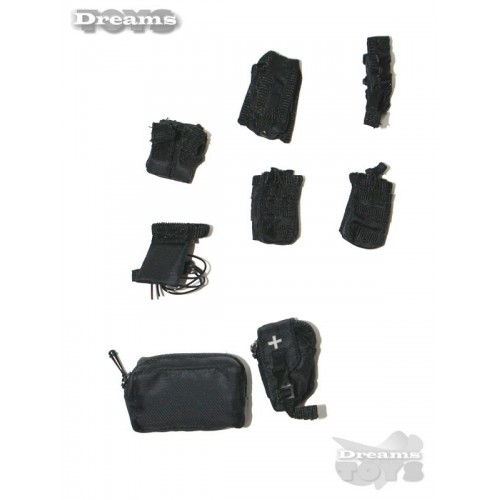 1/6 Set pouchs negros Modeling