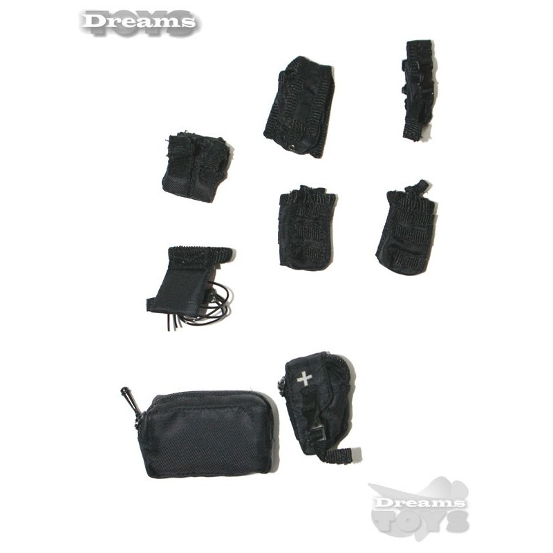 1/6 Set pouchs negros Modeling