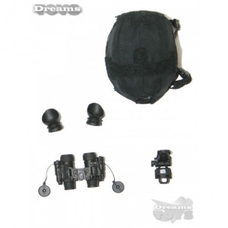 1/6 Casco Fast Negro c/ Vision Nocturna Modeling
