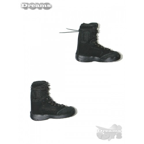 1/6 Par de botas negras tela Modeling