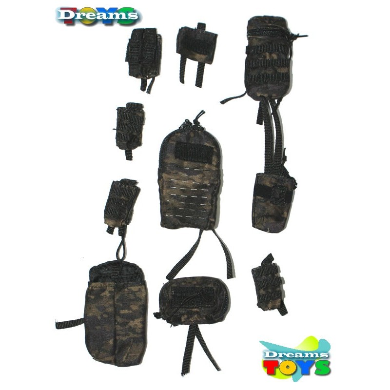 1/6 Set pouchs negros camo Minitimes