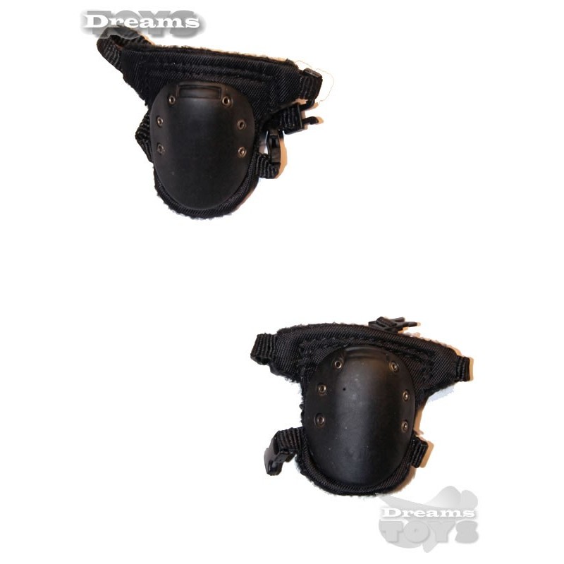 1/6 Par de rodilleras negras Flagset
