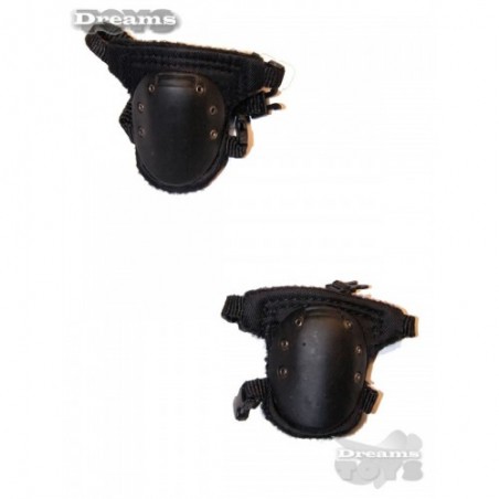 1/6 Par de rodilleras negras Flagset