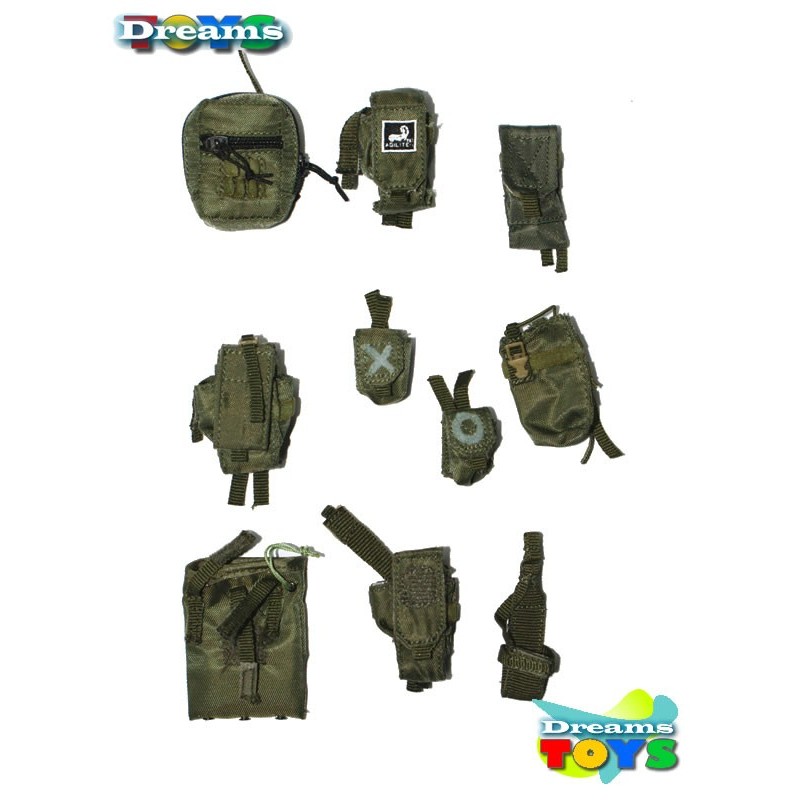 1/6 Set pouchs verdes Flagset