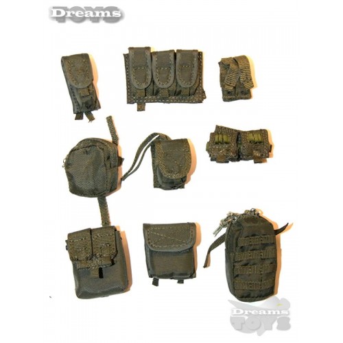 1/6 Set de pouchs OD Flagset