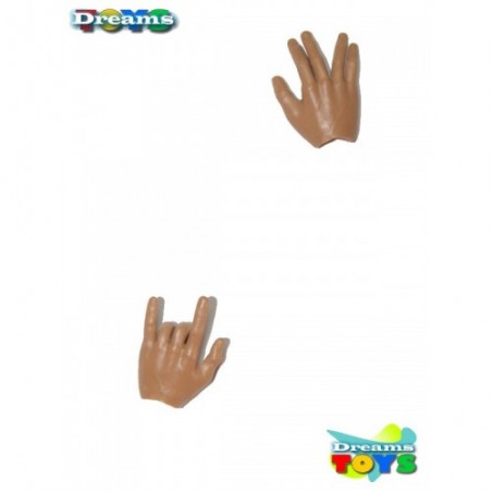 1/6 Par de manos dedos flexibles Dam Toys