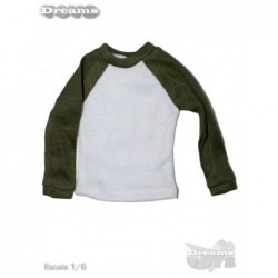 1/6 Playera Raglan Blanco/ verde Ant Nest