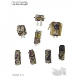 1/6 Set de Pouchs Camo Flagset