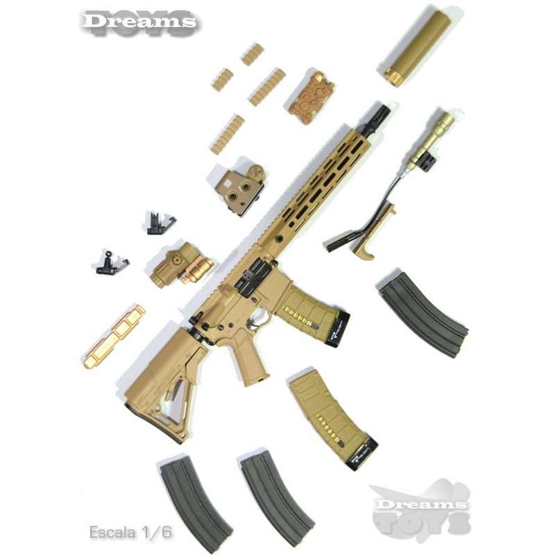 1/6 SR-16 M-Lok Rifle de Asalto Easy & Simple