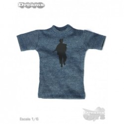 1/6 Playera Azul Jaspe con Estampado Ant Nest