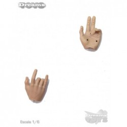 1/6 Par de Manos dedos flexibles Dam Toys