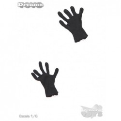 1/6 Par de Guantes negros tela Dam Toys