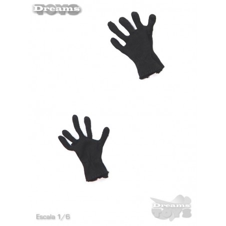 1/6 Par de Guantes negros tela Dam Toys