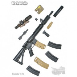 1/6 M4A1 Rifle de Asalto c/ Riel Extendido Easy & Simple