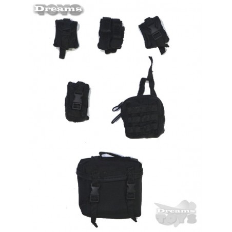 1/6 Set de pouchs negros Dam Toys